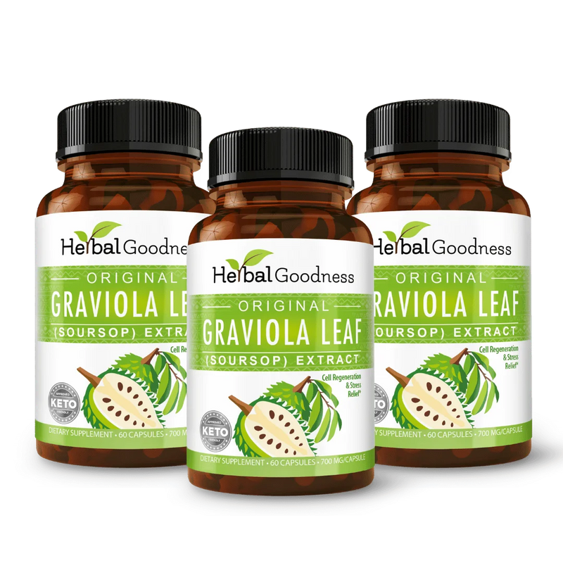 Graviola (Soursop) Leaf Capsules · 3-Pack