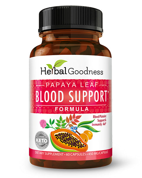 Papaya Leaf Extract Blood Support - 450mg/60 Capsules - Herbal Goodness