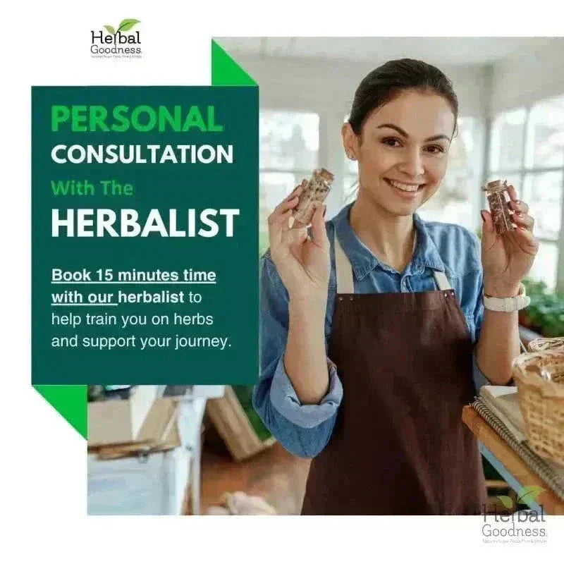 Personal Consultation with Herbalist or Health Coach Education Herbal Goodness 30 minutes