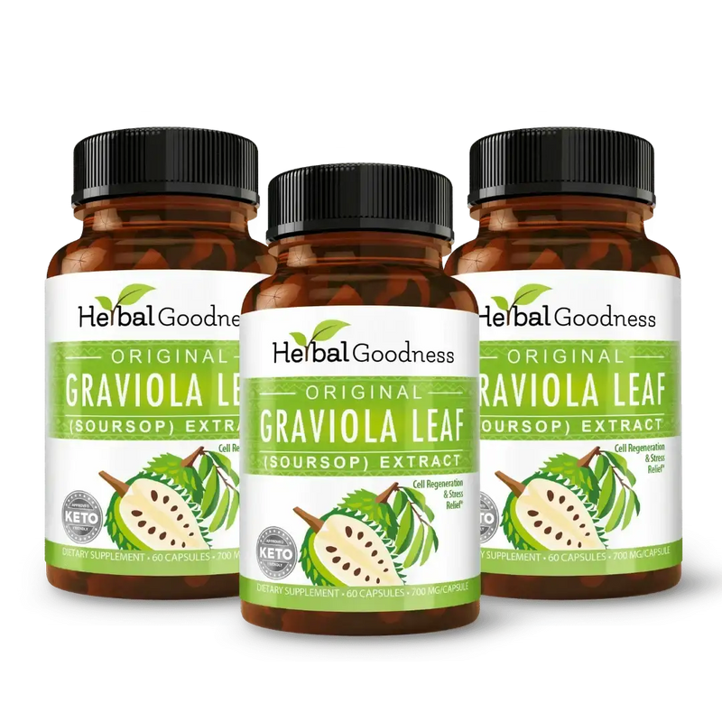 Graviola (Soursop) Leaf Capsules · 3-Pack