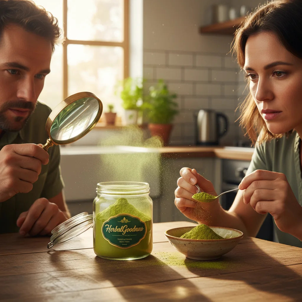 People compare moringa powders by color, clarity