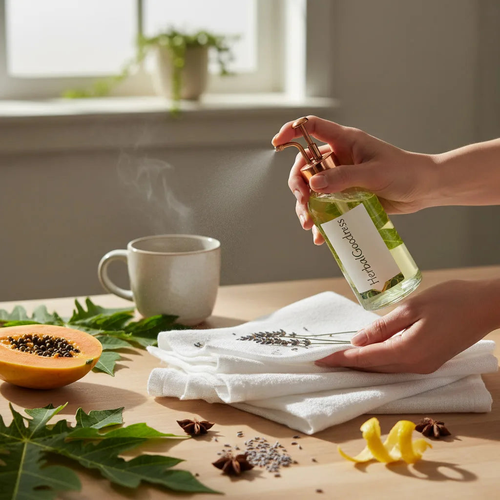 DIY Home Mists & Linen Sprays Using Papaya Leaf Extract: Extraction, Scent Pairings, and Safety_featured_image