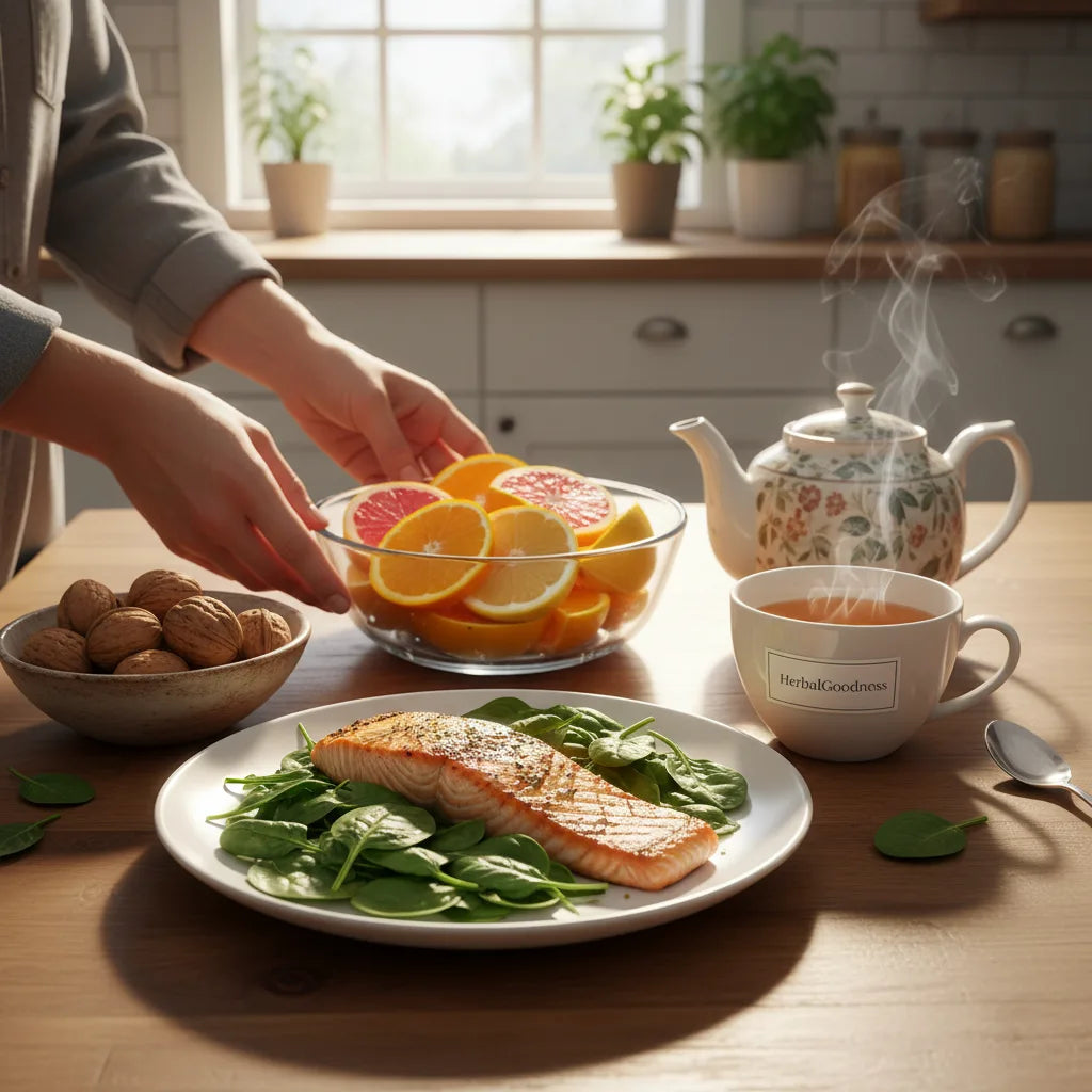 Morning kitchen with nourishing paired meal