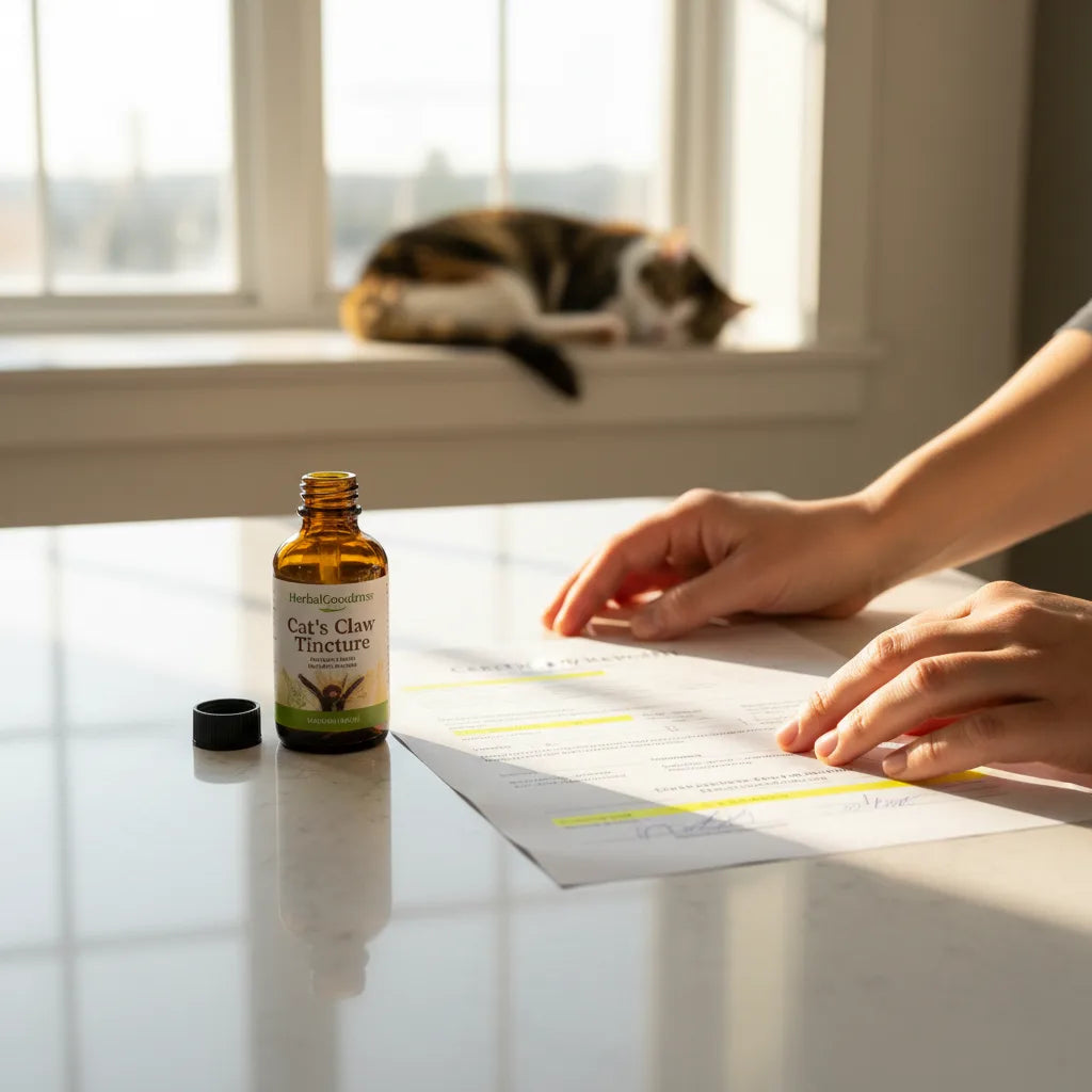 Reviewing cat’s claw tincture lab report