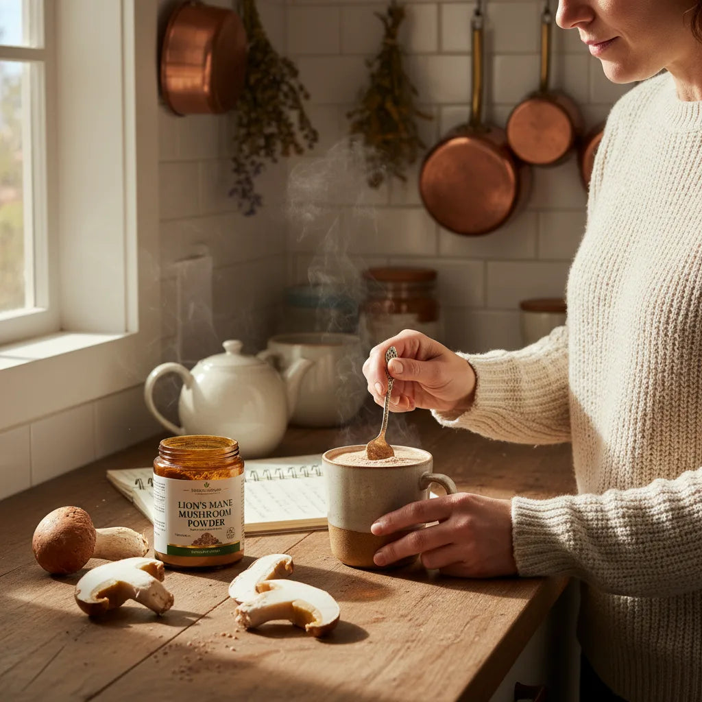 Morning brain-friendly lion’s mane ritual preparation