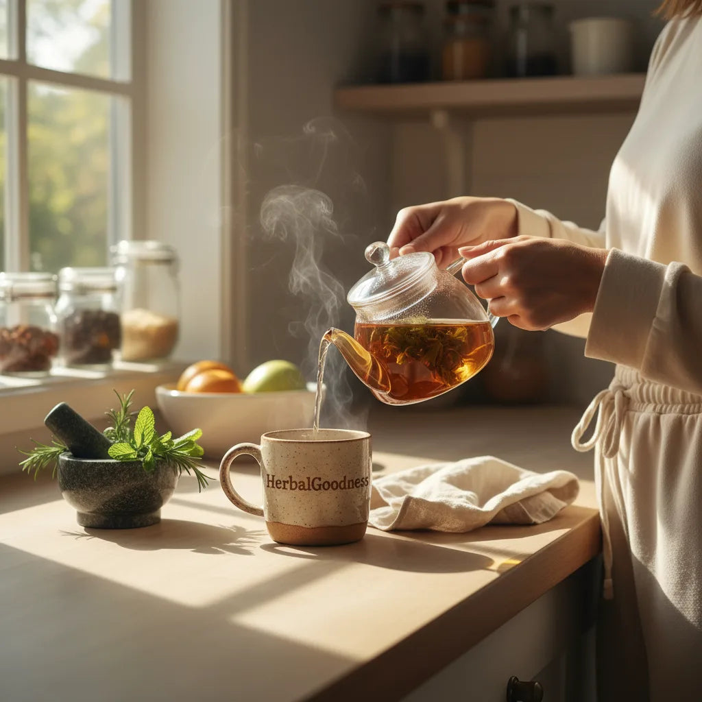 Morning tea ritual with HerbalGoodness blend