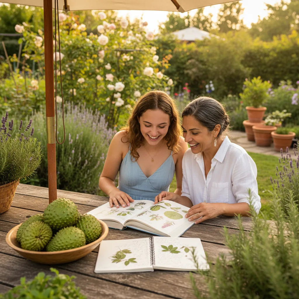 Mother and teen discussing graviola together