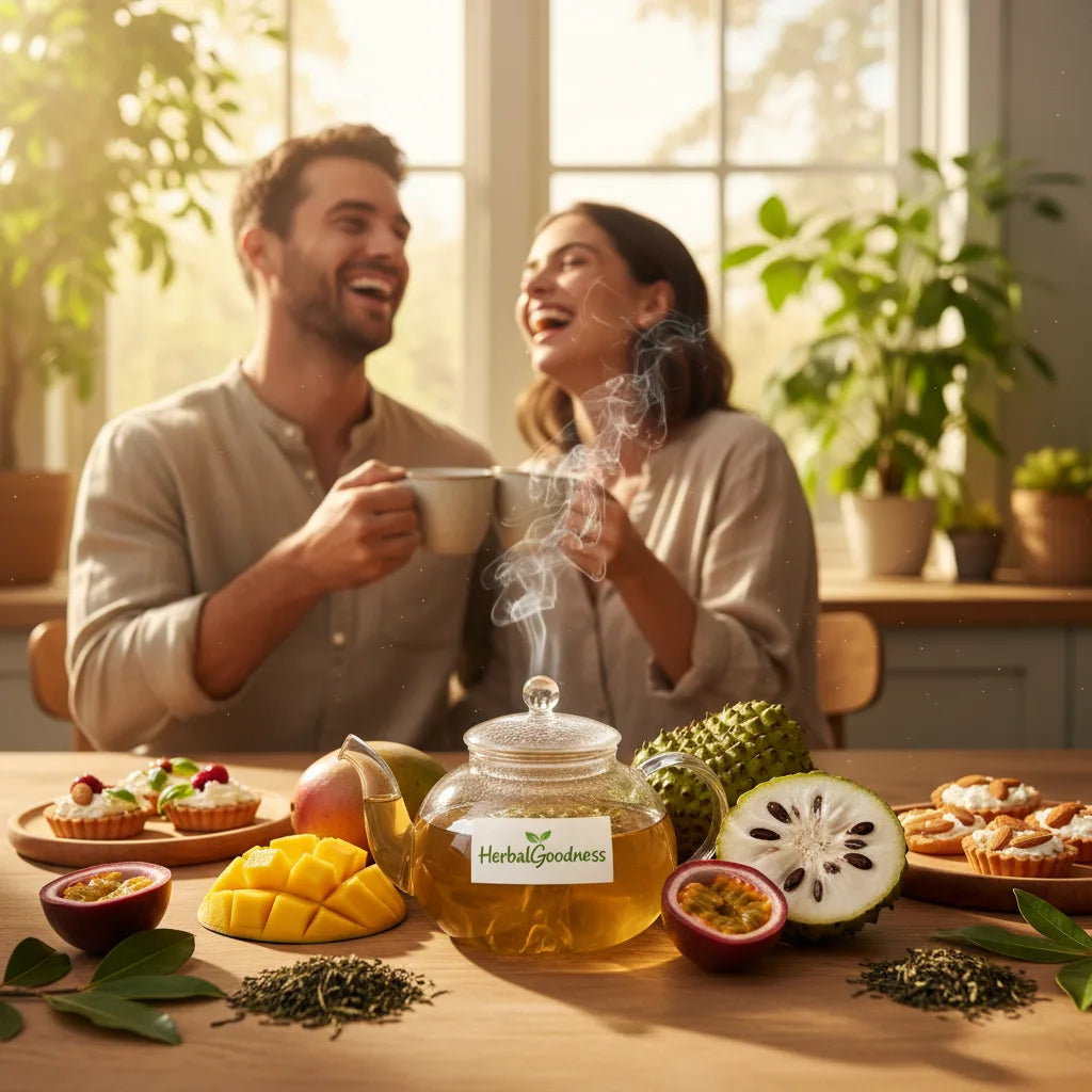 Kitchen tea pairing with tropical fruits