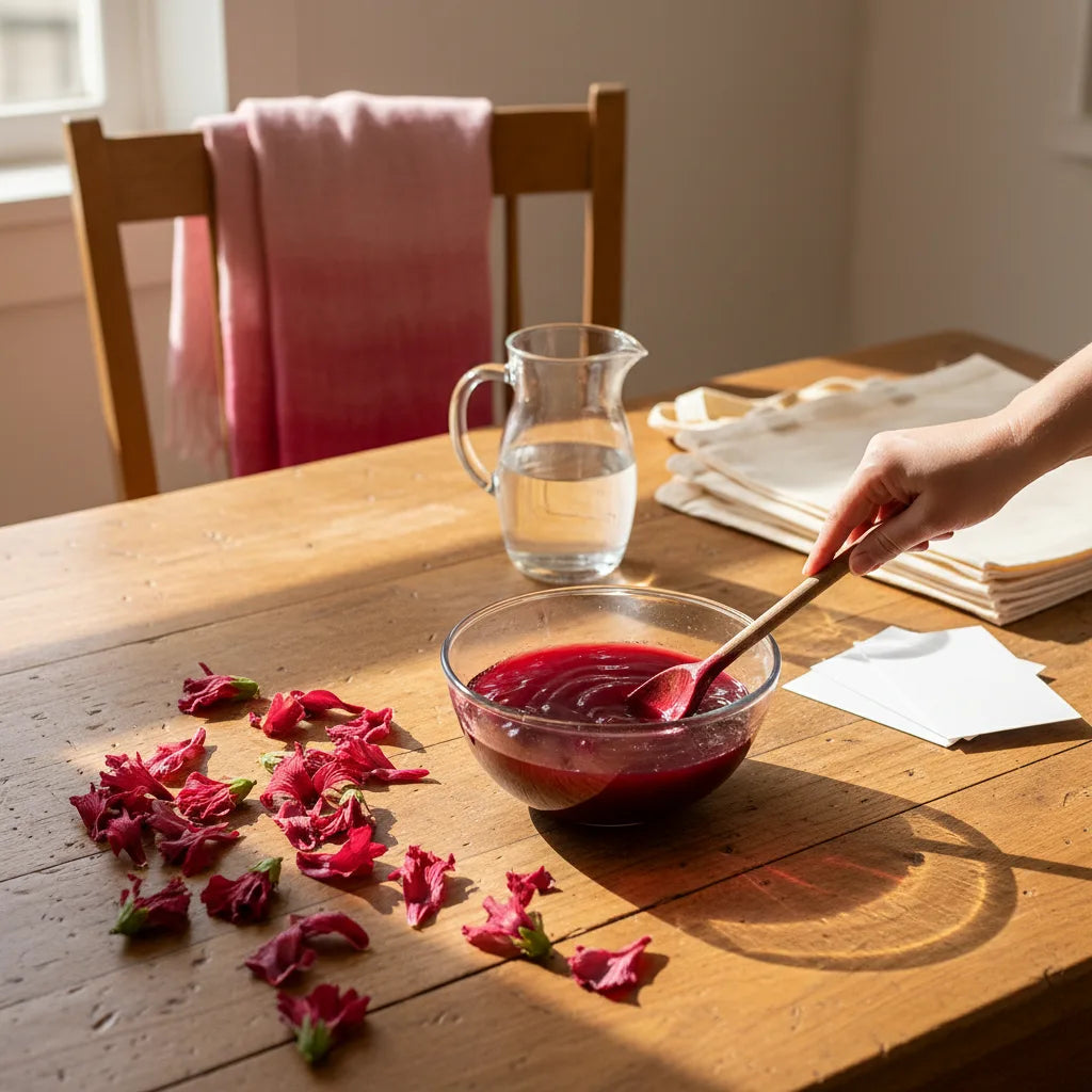 Hibiscus as a Natural Dye: Extracting Petal Color, Testing Colorfastness, and Simple DIY Projects_featured_image
