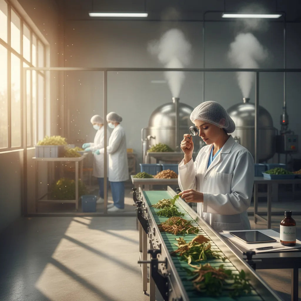 Quality control in bright herbal ingredient factory