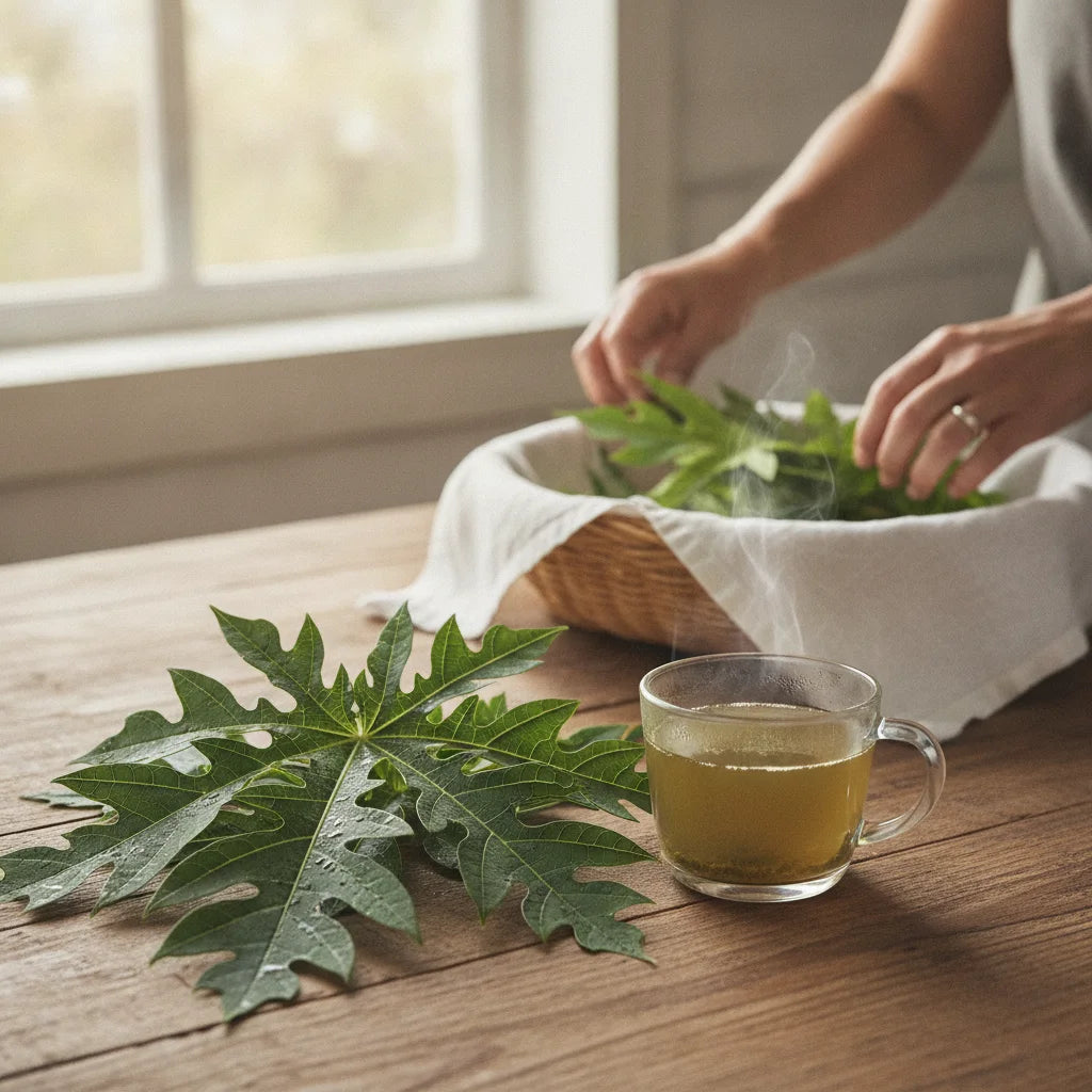 How to prepare papaya leaves for tea: a step-by-step home drying and brewing guide_featured_image