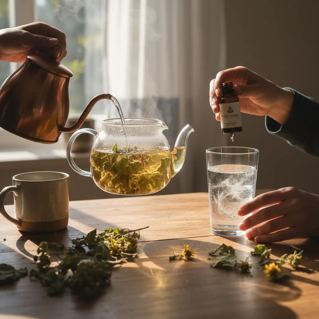 Comparing mullein tea and extract at home