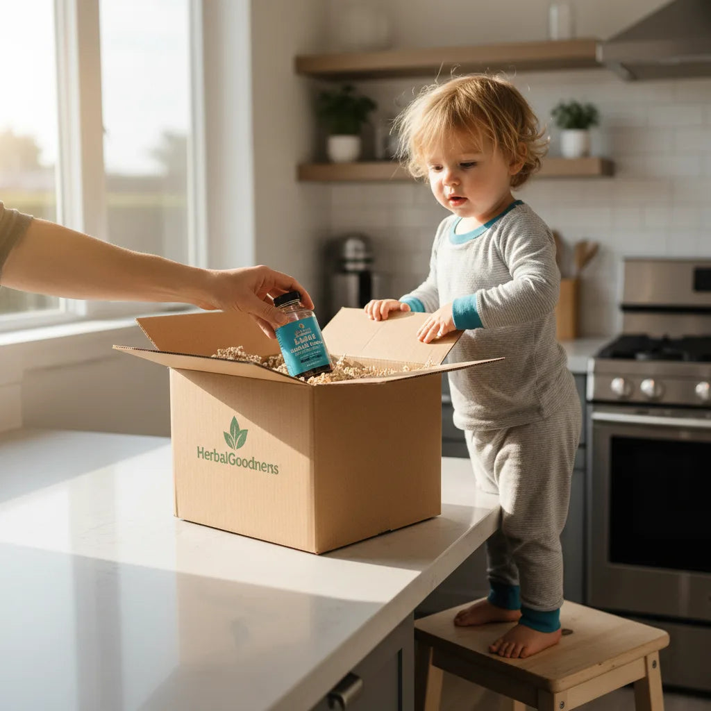 Parent and child unpack herbal extract delivery