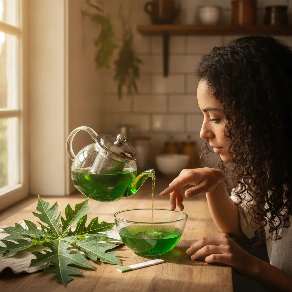 Papaya leaf tea for hair: a cosmetic‑science primer — pH, tannins, brewing methods, and safe DIY rinses_featured_image