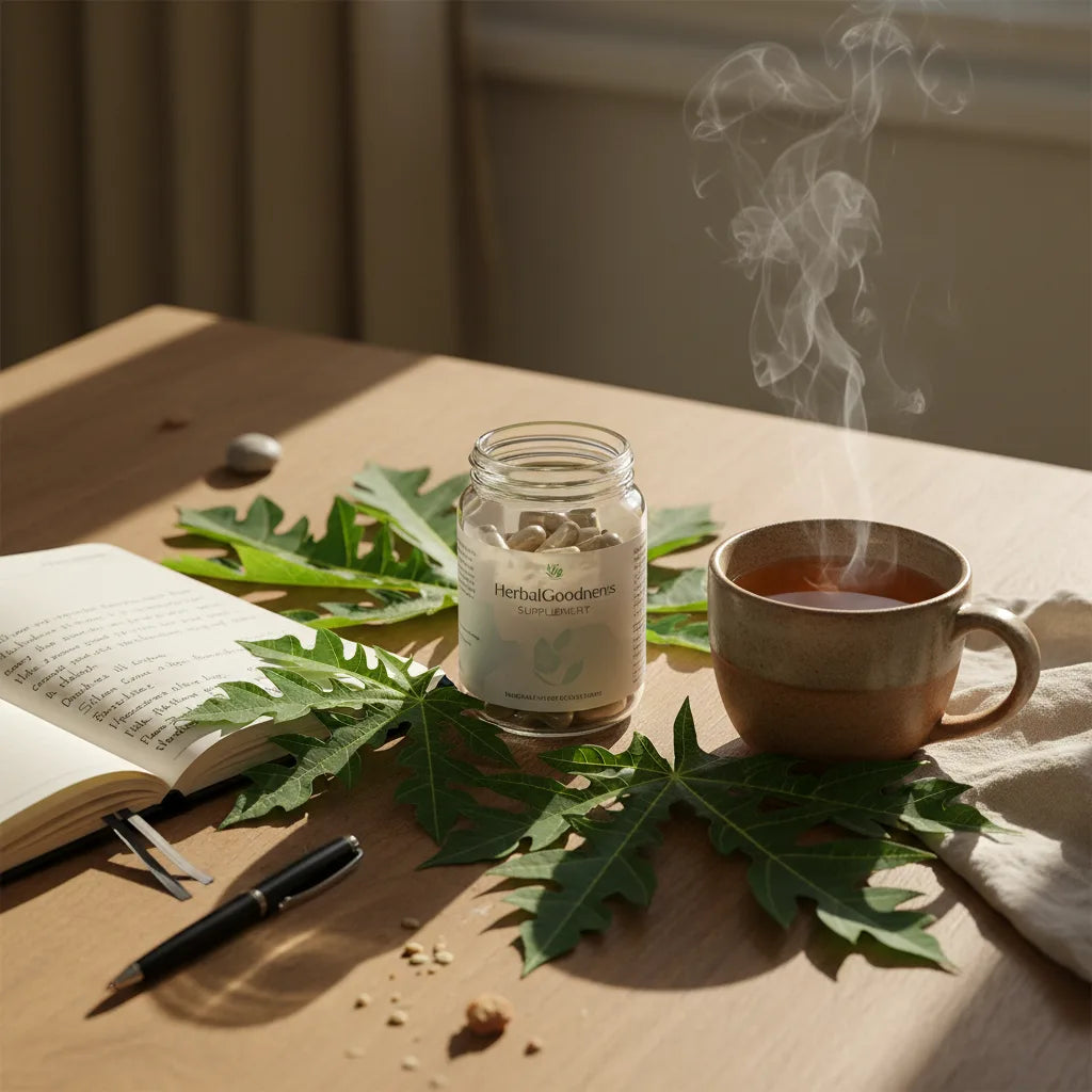 Papaya leaf kit with tea and journal