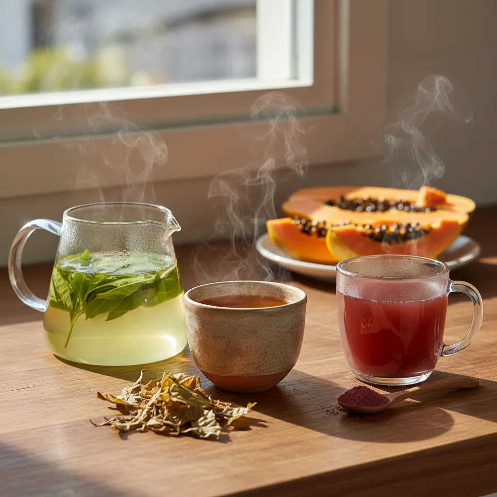 What are the benefits of drinking Papaya leaves tea? Fresh vs. dried vs. powdered — flavor, prep, and what research asks_featured_image