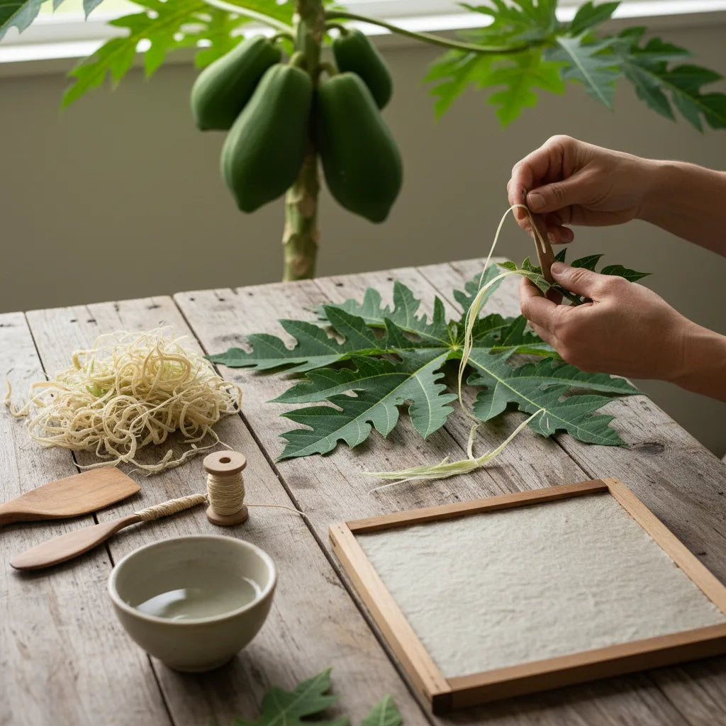 Papaya Leaf Fiber Crafts: How to Turn Leaves into Natural Paper, Cordage, and Simple Eco‑Projects_featured_image