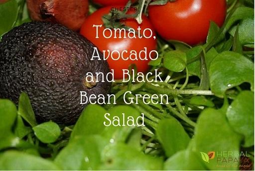Tomato, Avocado and Black Bean Green Salad Recipe | Herbal Goodness