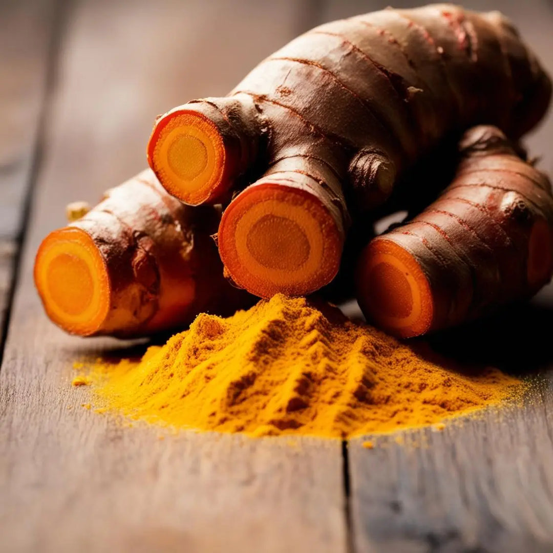 Wooden spoons filled with colorful spices, featuring Turmeric, the golden spice and detoxifying agent.