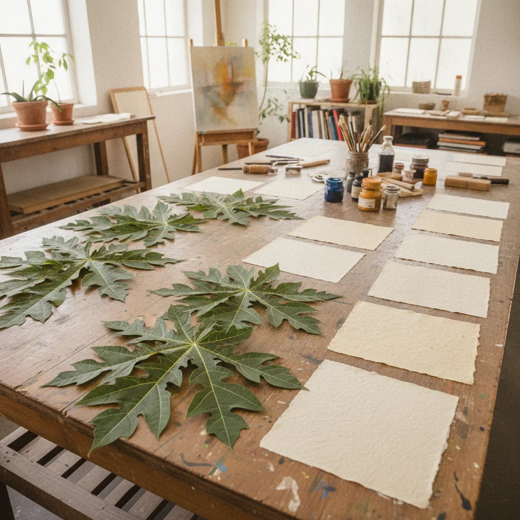 Creative Crafts with Papaya Leaf: Paper, Pressed-Leaf Art, and Natural Brushes_featured_image