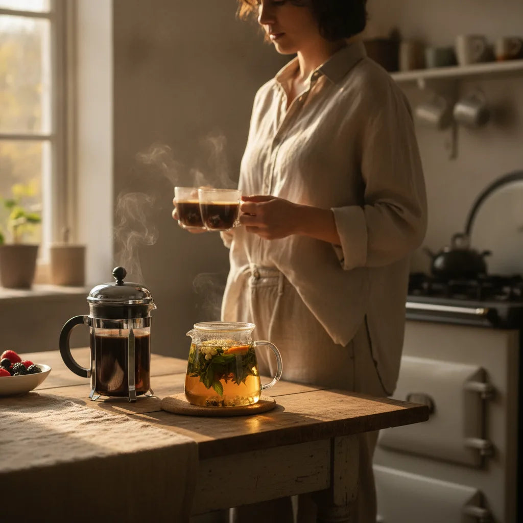 Organic Herbal Tea vs Coffee: A Beginner’s Guide to Flavor, Caffeine, Brewing, and Daily Rituals_featured_image