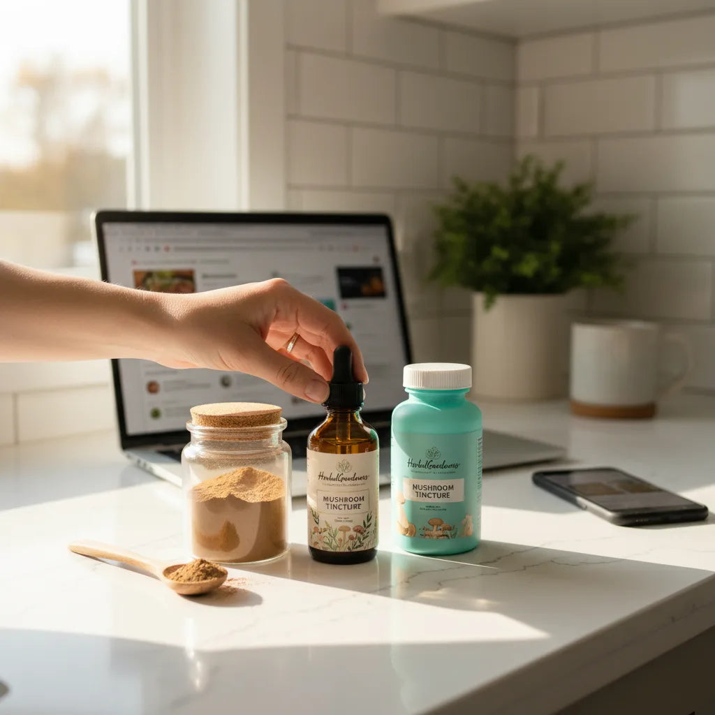 Comparing mushroom supplements in a real kitchen