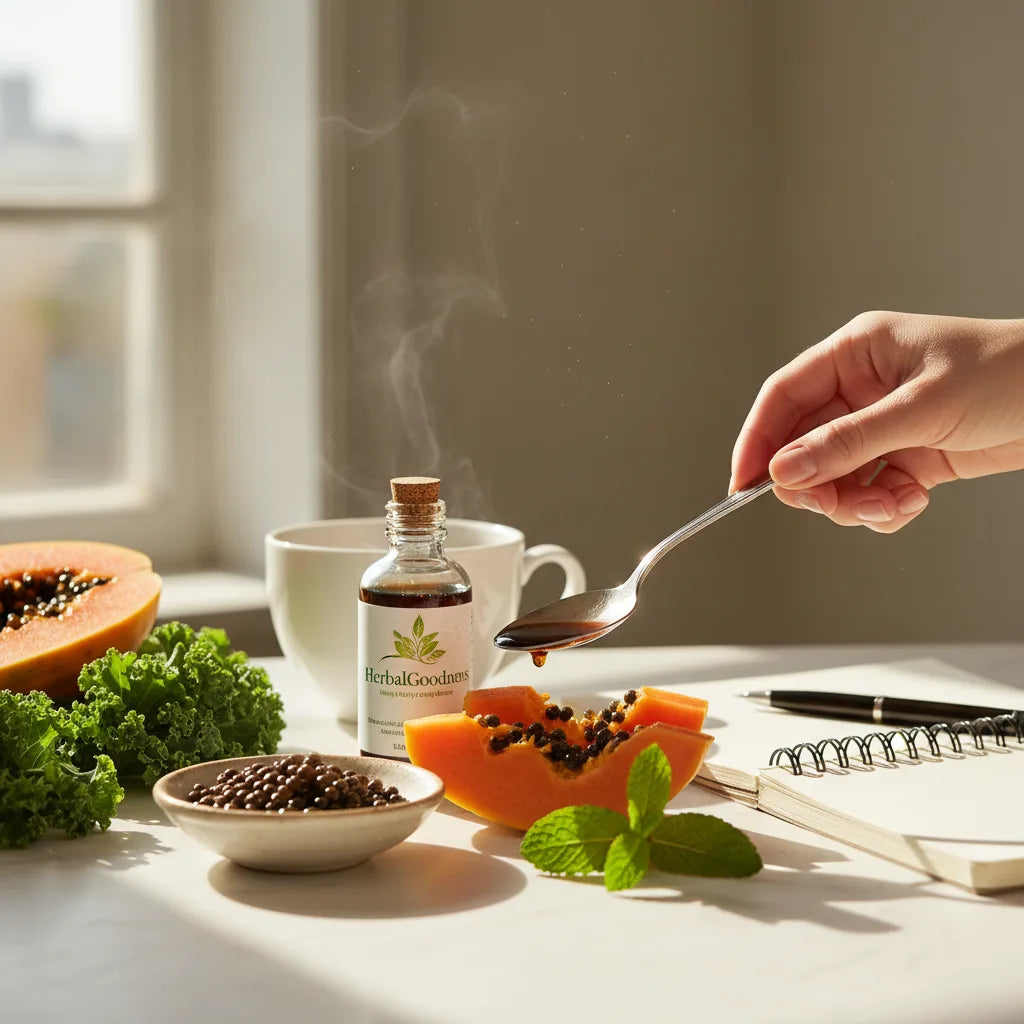 Papaya seeds and extract in morning routine