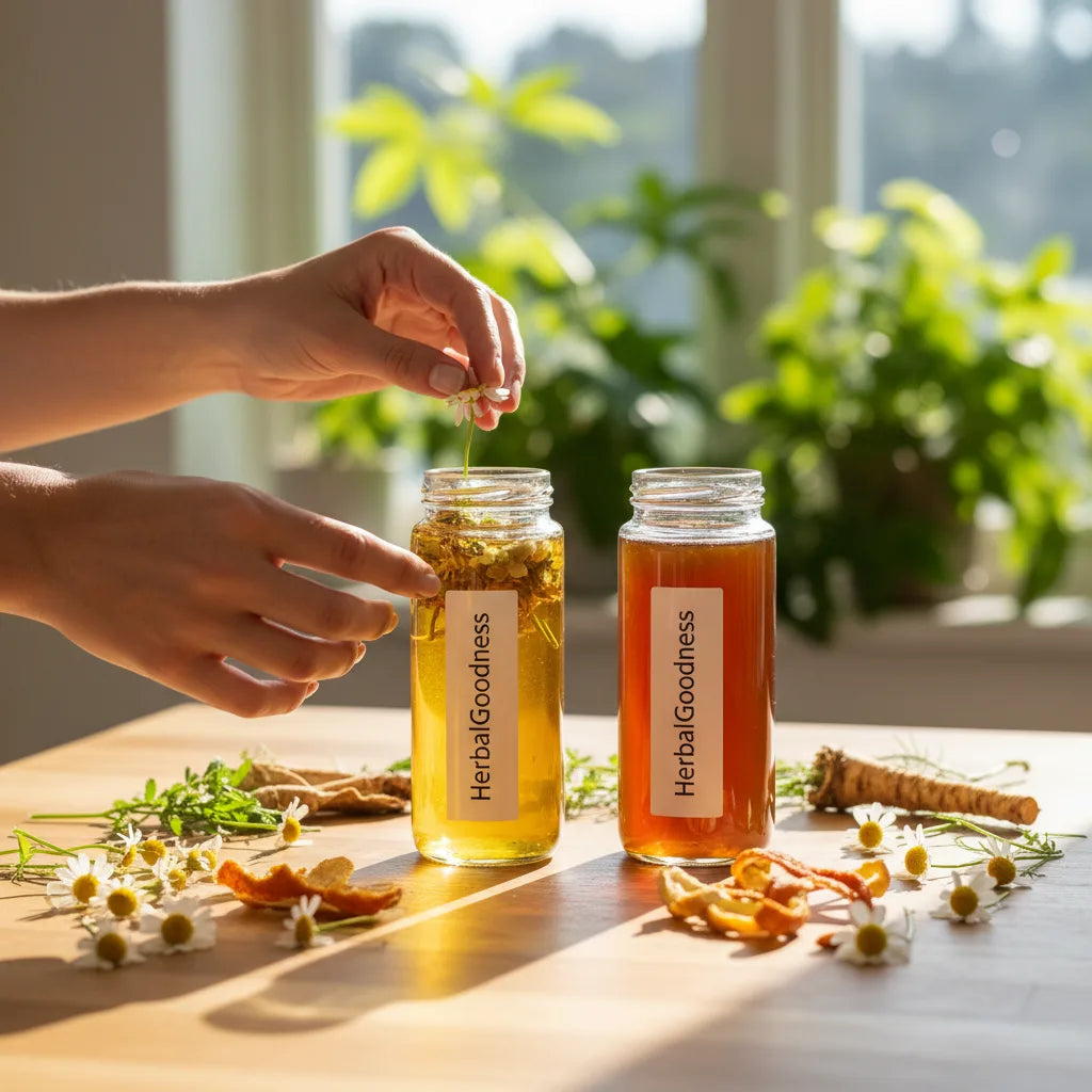 How to Make Alcohol‑Free Herbal Bitters at Home: Vinegar, Glycerites, and Simple Shrubs_featured_image