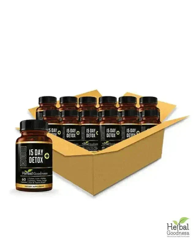15 Day Detox - Capsules 60/600mg - Supports Healthy Colon & Kidney Cleanse - Herbal Goodness Capsules Herbal Goodness Case Qty - (12) 