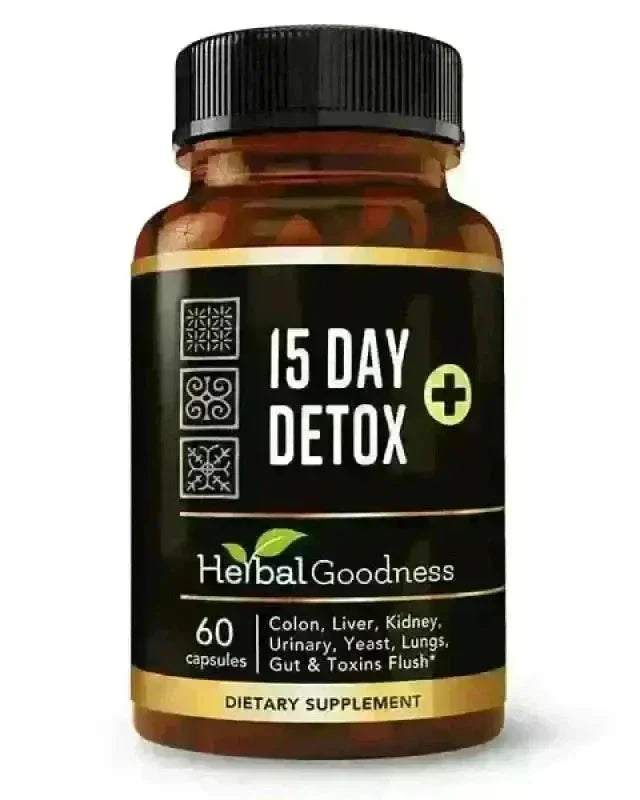 15 Day Detox Capsules 60ct (600mg) – Natural Detox & Cleanse Supplement Capsules Herbal Goodness Unit 