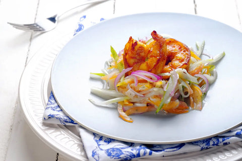 Herbal-Graviola-Curry-Prawn-Salad-in-Spicy-Graviola-Dressing-Paleo