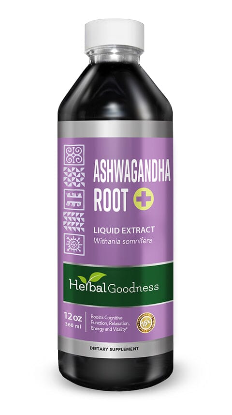 Ashwagandha Root Liquid Extract Liquid Extract Herbal Goodness 12oz 