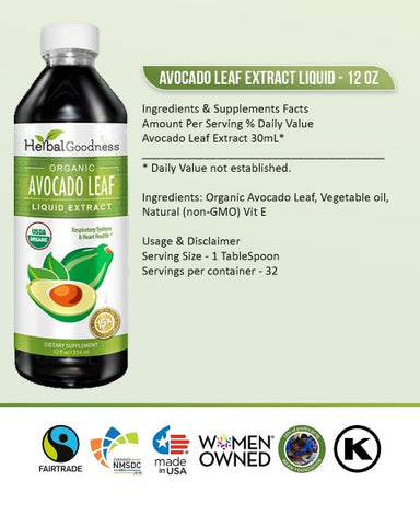 Avocado leaf liquid extract 12oz