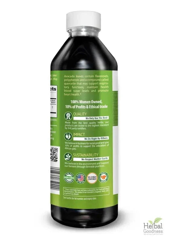 Avocado Leaf - Organic 1oz 15X Liquid Extract - Immunity & Heart Health Liquid Extract Herbal Goodness 