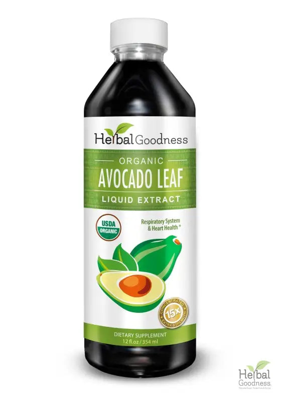 Avocado Leaf - Organic 1oz 15X Liquid Extract - Immunity &amp; Heart Health Liquid Extract Herbal Goodness 12 oz 