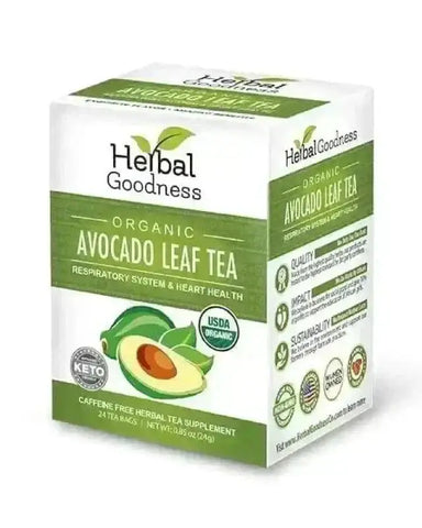 Avocado Leaf Tea - Organic 24/2g - Respiratory, Heart & Metabolism Support Tea & Infusions Herbal Goodness Unit