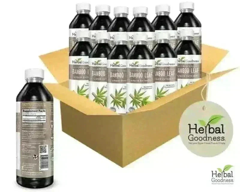 Bamboo Leaf - Organic 15X Liquid Extract - Nature's Collagen & Biotin Liquid Extract Herbal Goodness 12oz Case (12) 
