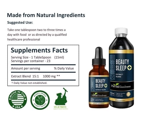 Beauty Sleep - Liquid Extract - Collagen Support, Supple Skin - Herbal Goodness Liquid Extract Herbal Goodness 