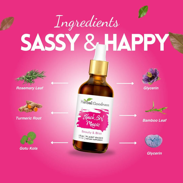 Black Girl Magic 2fl.oz - Plant Based - Dietary Supplement, Youth and Energy. - Herbal Goodness Liquid Extract Herbal Goodness 