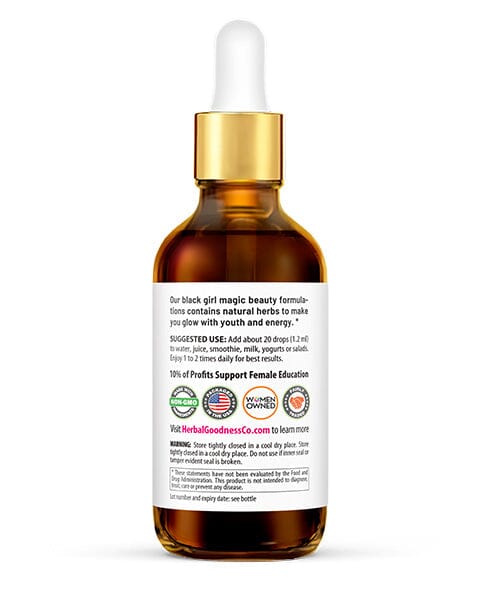 Black Girl Magic 2fl.oz - Plant Based - Dietary Supplement, Youth and Energy. - Herbal Goodness Liquid Extract Herbal Goodness 