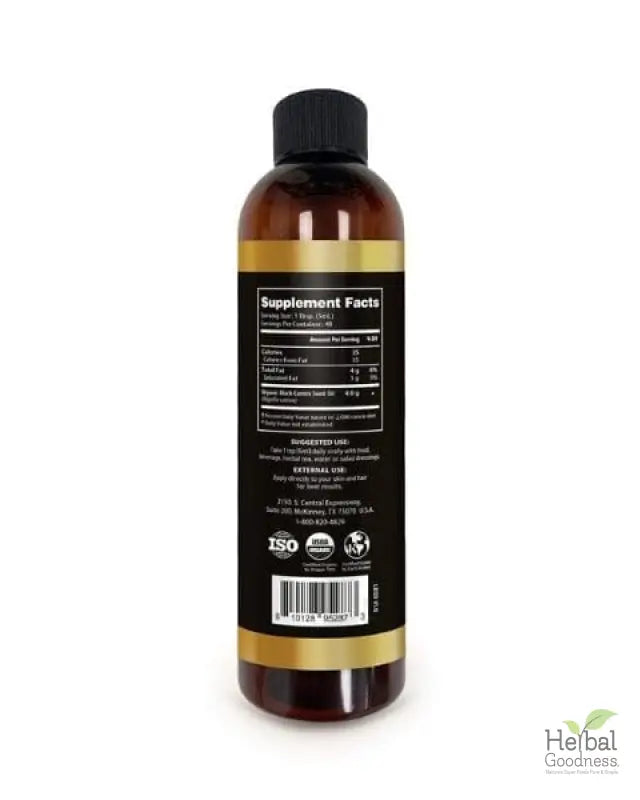 Black Seed Oil 8oz - Cold-Pressed Liquid - Immunity & Wellness Liquid Extract Herbal Goodness 