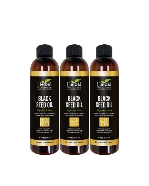 Black Seed Oil 8oz – Cold-Pressed Nigella Sativa Oil for Immune Support & Daily Wellness - Herbal Goodness