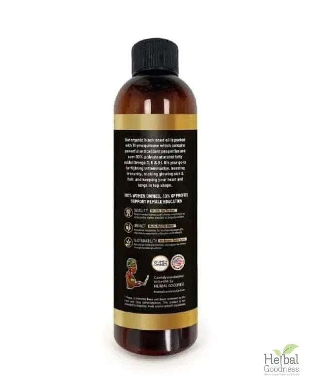 Black Seed Oil 8oz – Cold-Pressed Nigella Sativa Oil for Immune Support & Daily Wellness Liquid Extract Herbal Goodness 