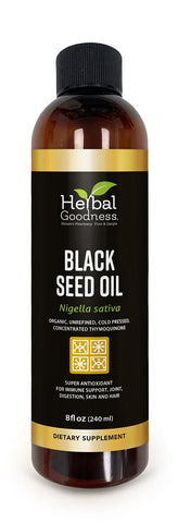 Black Seed Oil 8oz - Cold-Pressed Oil - Liquid- Herbal Goodness