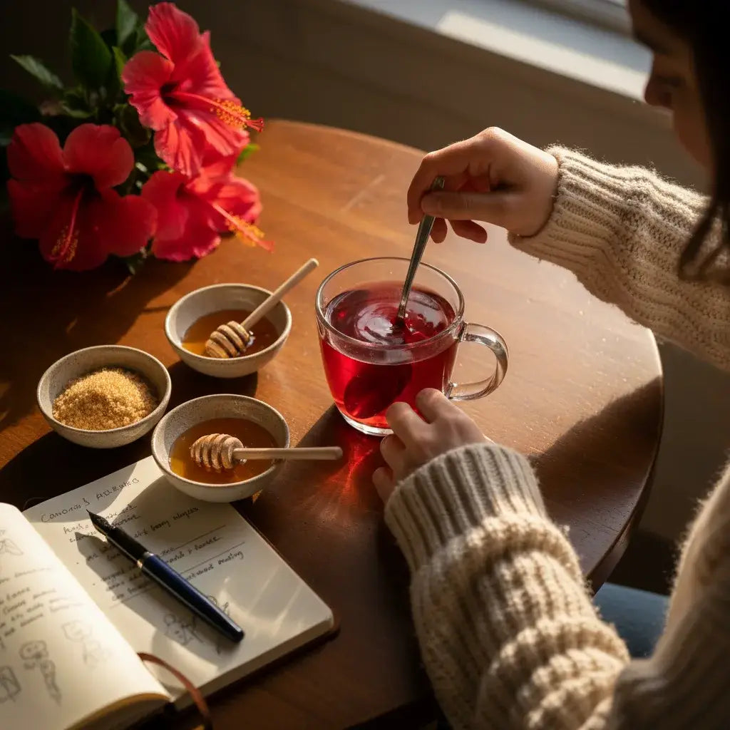 steeping hibiscus tea experiment