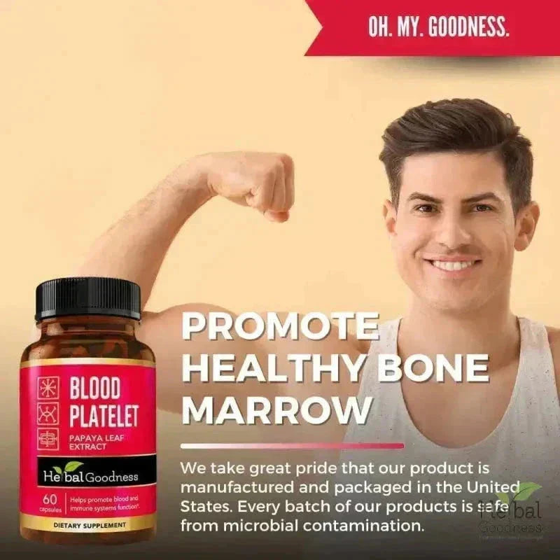 Blood Platelet Plus - Capsule 60/600mg-20X Strength - Herbal Goodness Capsules Herbal Goodness 