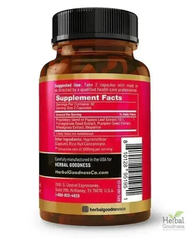 Blood Platelet Plus - Capsule 60/600mg-20X Strength - Herbal Goodness Capsules Herbal Goodness 