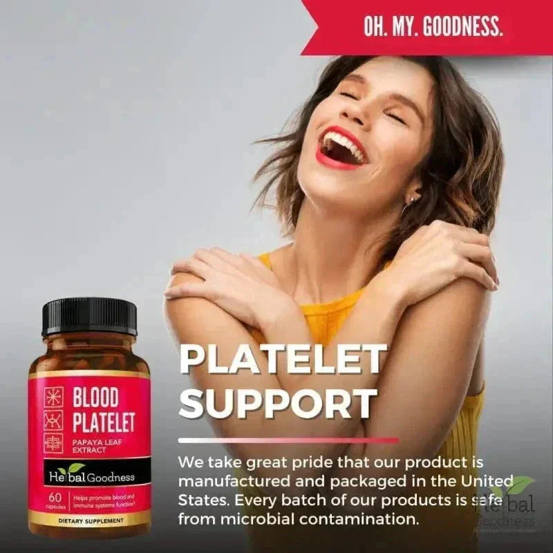 Blood Platelet Plus - Capsule 60/600mg-20X Strength - Immune System Function - Herbal Goodness Capsules Herbal Goodness 