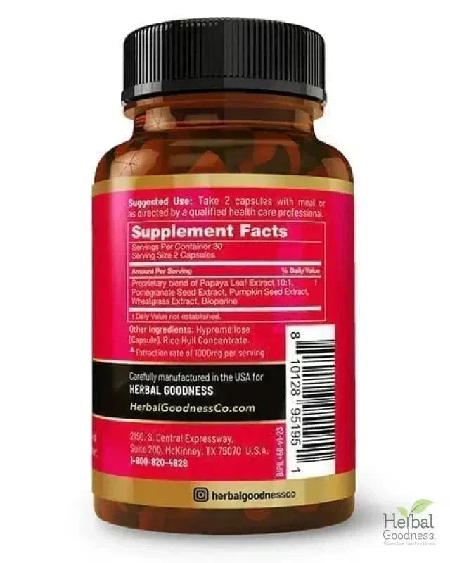 Blood Platelet Plus - Capsule 60/600mg-20X Strength - Immune System Function - Herbal Goodness Capsules Herbal Goodness 