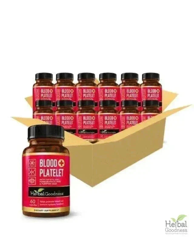 Blood Platelet Plus - Capsule 60/600mg-20X Strength - Herbal Goodness Capsules Herbal Goodness 60 Caps Case(12) 